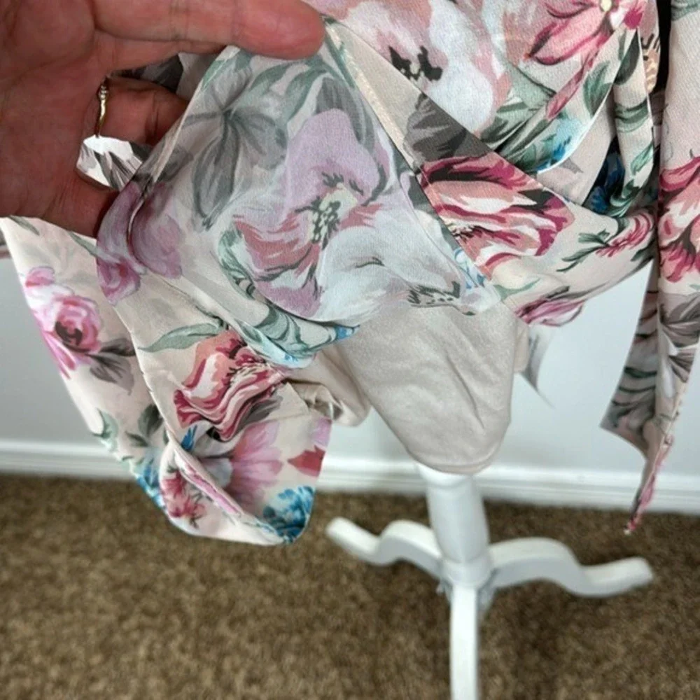 Yumi Kim  Mini Dress Women's M Pink‎ Floral Blush Tie Me Over Full of Love New - Picture 9 of 15